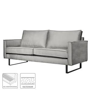 Sofa Liel I (2,5-Sitzer) Antiklederlook - Samt Onoli: Hellgrau