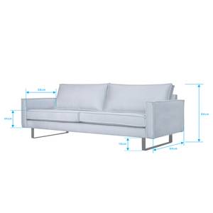 3-Sitzer Sofa Liel Samt Onoli: Hellgrau