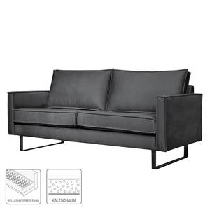 Sofa Liel I (2,5-Sitzer) Antiklederlook - Samt Onoli: Anthrazit