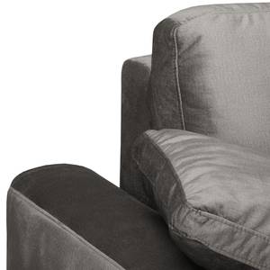 Sofa Hendra II (2-Sitzer) Webstoff - Samt Onoli: Rauchgrau