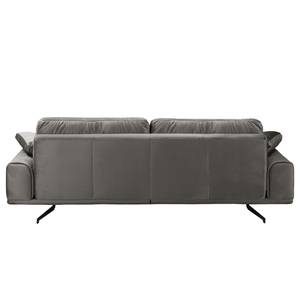 Sofa Hendra II (3-Sitzer) Webstoff - Samt Onoli: Rauchgrau