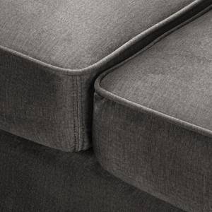 Sofa Hendra II (3-Sitzer) Webstoff - Samt Onoli: Rauchgrau