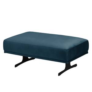 Gestoffeerde hocker Lurrip II geweven stof - Velours Onoli: Marineblauw