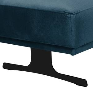 Gestoffeerde hocker Lurrip II geweven stof - Velours Onoli: Marineblauw