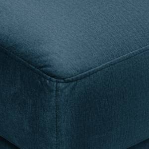 Gestoffeerde hocker Lurrip II geweven stof - Velours Onoli: Marineblauw