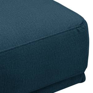 Gestoffeerde hocker Lurrip II geweven stof - Velours Onoli: Marineblauw