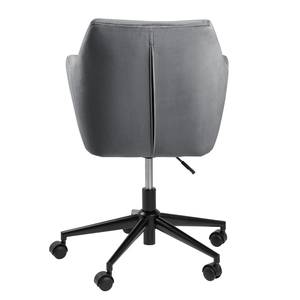 Chaise de bureau pivotante NICHOLAS Tissu / Métal - Velours Vilda: Gris foncé - Noir