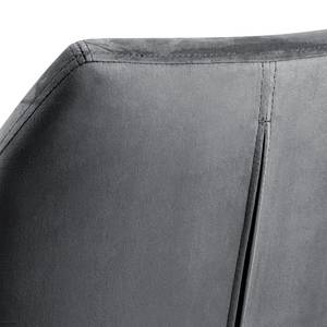 Chaise de bureau pivotante NICHOLAS Tissu / Métal - Velours Vilda: Gris foncé - Noir