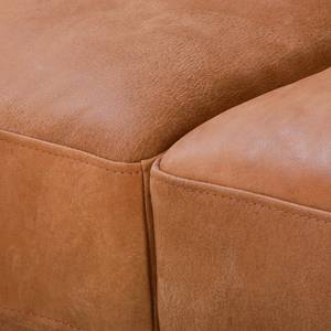 Ecksofa Hendra I Echtleder - Cognac - Longchair davorstehend links