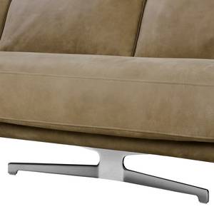 Ecksofa Hendra I Echtleder - Taupe - Longchair davorstehend rechts