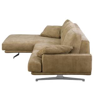 Ecksofa Hendra I Echtleder - Taupe - Longchair davorstehend links