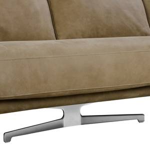 Ecksofa Hendra I Echtleder - Taupe - Longchair davorstehend links