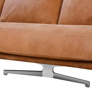 Ecksofa Hendra I Echtleder - Cognac - Longchair davorstehend rechts