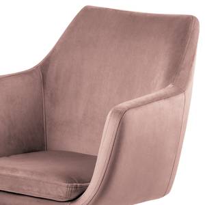 Chaise de bureau pivotante NICHOLAS Tissu / Métal - Velours Vilda: Rose vieilli - Noir
