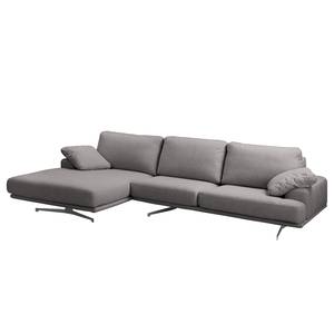 Ecksofa Hendra II Webstoff - Webstoff Delea: Dunkelgrau - Longchair davorstehend links