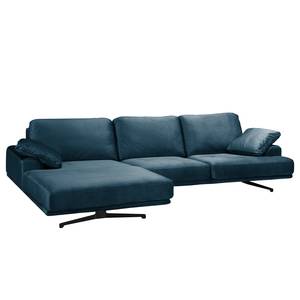 Ecksofa Hendra II Webstoff - Samt Onoli: Marineblau - Longchair davorstehend links