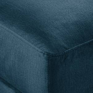 Hoekbank Hendra II geweven stof - Velours Onoli: Marineblauw - Longchair vooraanzicht links