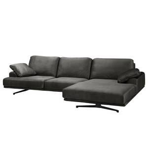 Ecksofa Hendra II Webstoff - Samt Onoli: Bisonbraun - Longchair davorstehend rechts