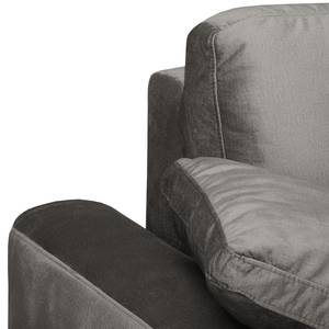 Ecksofa Hendra II Webstoff - Samt Onoli: Rauchgrau - Longchair davorstehend rechts