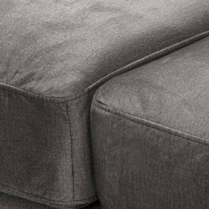 Ecksofa Hendra II Webstoff - Samt Onoli: Rauchgrau - Longchair davorstehend rechts