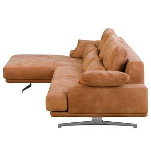 Ecksofa Lurrip I Echtleder - Cognac - Longchair davorstehend links