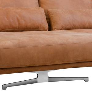 Ecksofa Lurrip I Echtleder - Cognac - Longchair davorstehend links