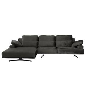 Ecksofa Lurrip II Webstoff - Samt Onoli: Bisonbraun - Longchair davorstehend links