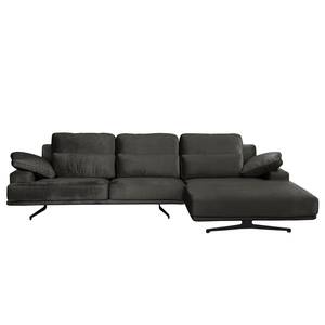 Ecksofa Lurrip II Webstoff - Samt Onoli: Bisonbraun - Longchair davorstehend rechts