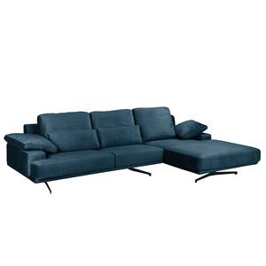 Ecksofa Lurrip II Webstoff - Samt Onoli: Marineblau - Longchair davorstehend rechts