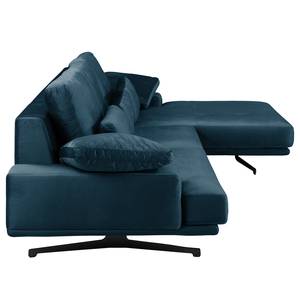 Ecksofa Lurrip II Webstoff - Samt Onoli: Marineblau - Longchair davorstehend rechts