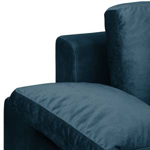 Ecksofa Lurrip II Webstoff - Samt Onoli: Marineblau - Longchair davorstehend rechts