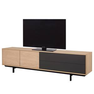 Tv-meubel Score II fineer van echt hout - eikenhout/antracietkleurig