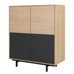 Highboard Score fineer van echt hout - eikenhout/antracietkleurig