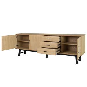 Sideboard Lex II Echtholzfurnier - Eiche / Schwarz