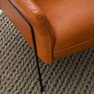 Fauteuil Knokke I Cuir véritable - Cognac