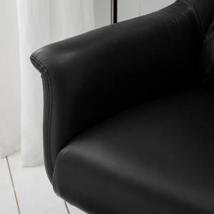 Fauteuil Bertem Noir - Cuir véritable - 82 x 105 x 87 cm