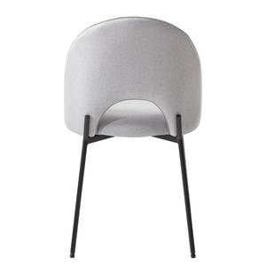 Gestoffeerde stoel Ikley geweven stof/metaal - zwart - Heldergrijs - Stoel