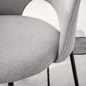 Chaise capitonnée Ikley Tissu / Métal - Noir - Gris lumineux - 1 chaise