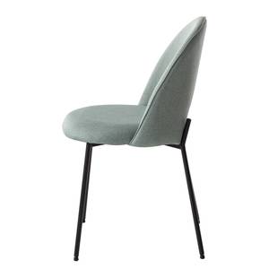 Chaise capitonnée Ikley Tissu / Métal - Noir - Gris menthe - 1 chaise