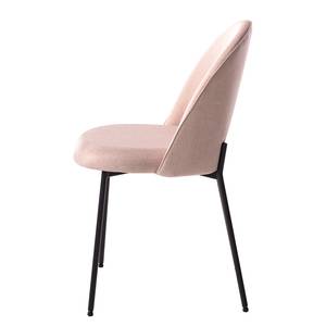 Gestoffeerde stoel Ikley geweven stof/metaal - zwart - Roze - Stoel