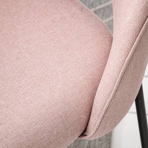 Chaise capitonnée Ikley Tissu / Métal - Noir - Rose - 1 chaise