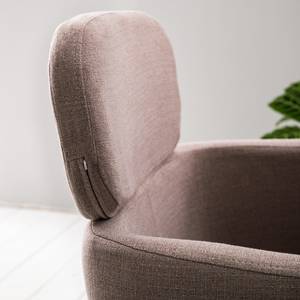 Sedia con braccioli Menly Tessuto/Metallo - Nero - Rosa anticato