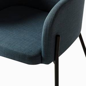Chaises à accoudoirs Menly Tissu / Métal - Noir - Bleu Gris