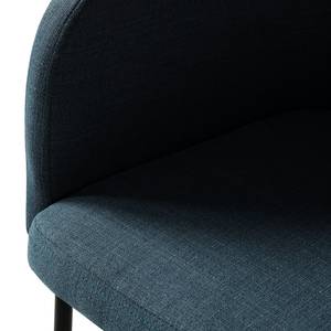 Sedia con braccioli Menly Tessuto/Metallo - Nero - Bluastro grigio