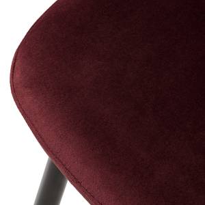 Chaise capitonnée Iskmo V Velours / Métal - Noir - Bordeaux - Lot de 2