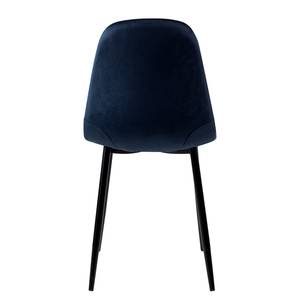 Gestoffeerde stoelen Iskmo V fluweel/metaal - zwart - Donkerblauw - 2-delige set