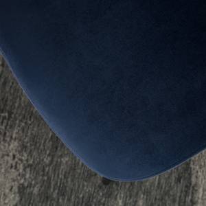 Chaise capitonnée Iskmo V Velours / Métal - Noir - Bleu foncé - Lot de 2