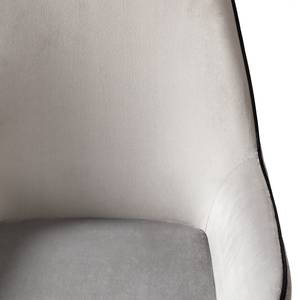 Gestoffeerde stoelen Evy II (set van 2) fluweel & geweven stof/metaal - zwart - Kiezelkleurig