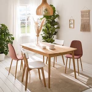 Gestoffeerde stoelen Iskmo VIII fluweel/metaal - eikenhouten look - Roze - 2-delige set