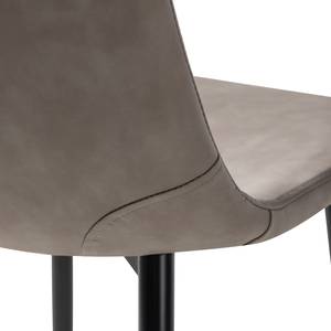 Gestoffeerde stoelen Iskmo VII kunstleer/metaal - zwart - Taupe - 2-delige set